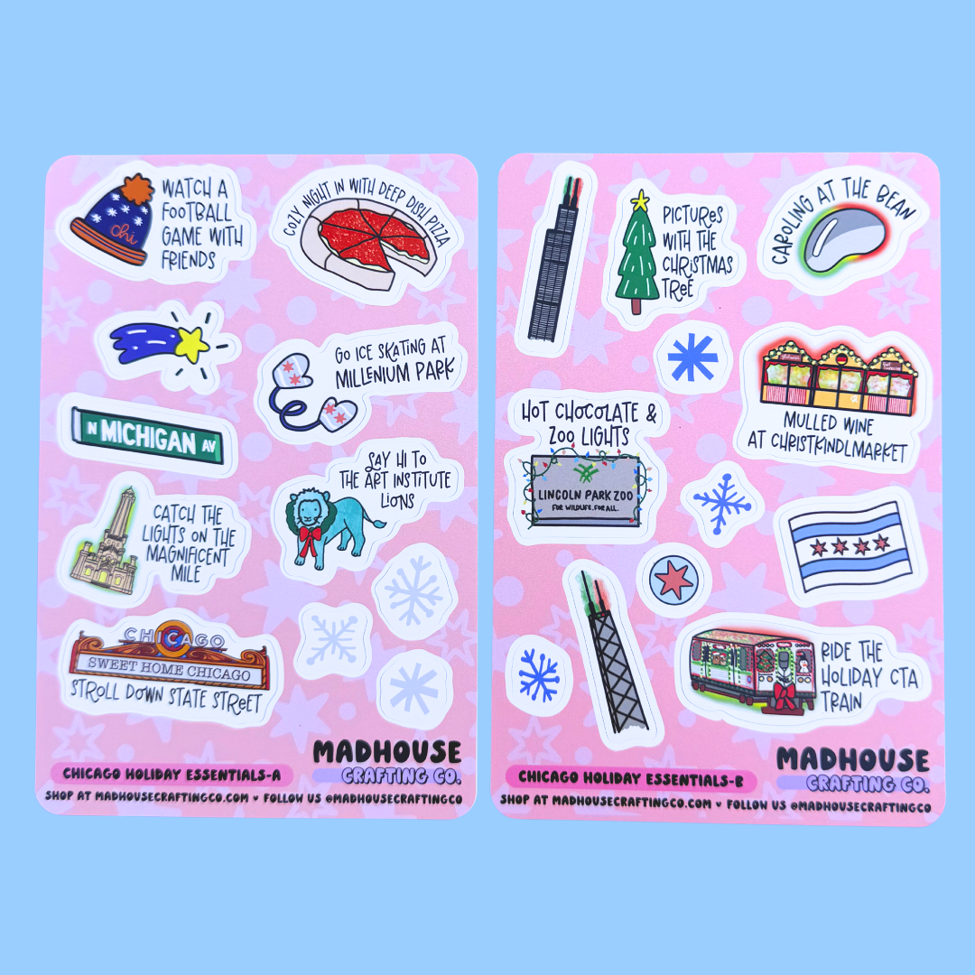 Chicago Holiday Essentials | two 4x6 sticker sheet set | The Chicago Collection