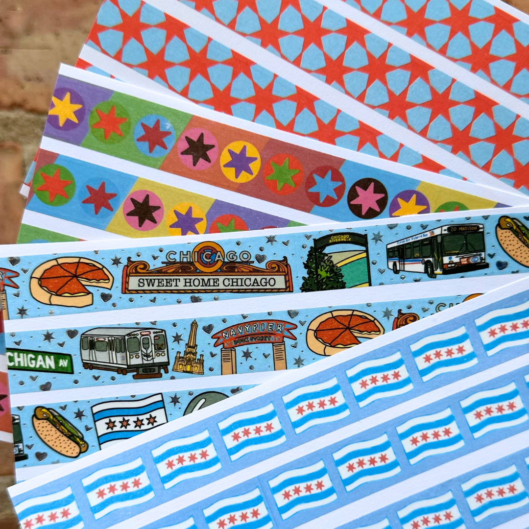 Chicago Flag Washi Tape - 15mm - No Foil