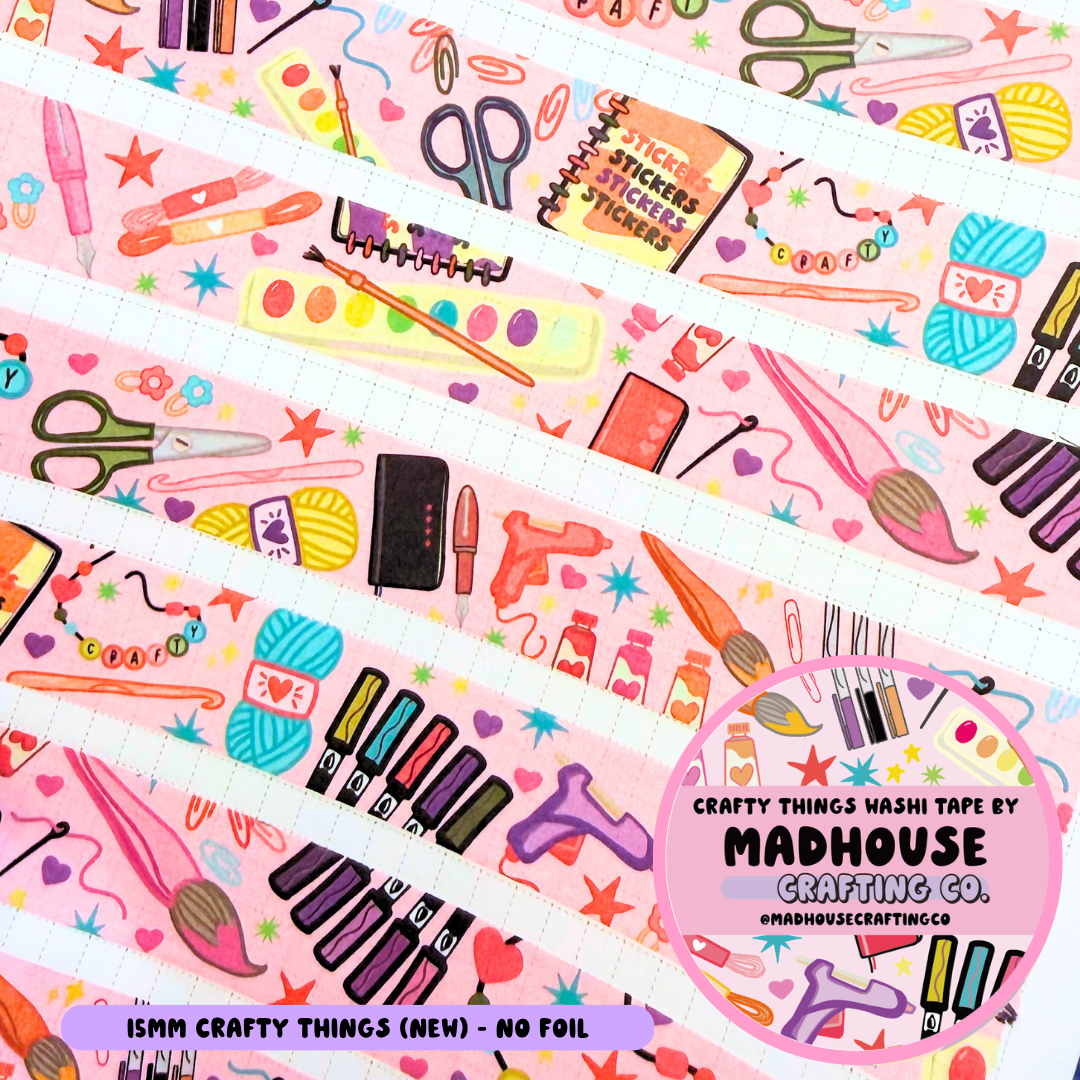 Crafty Things - 15mm Illustrated Washi Roll - No foil