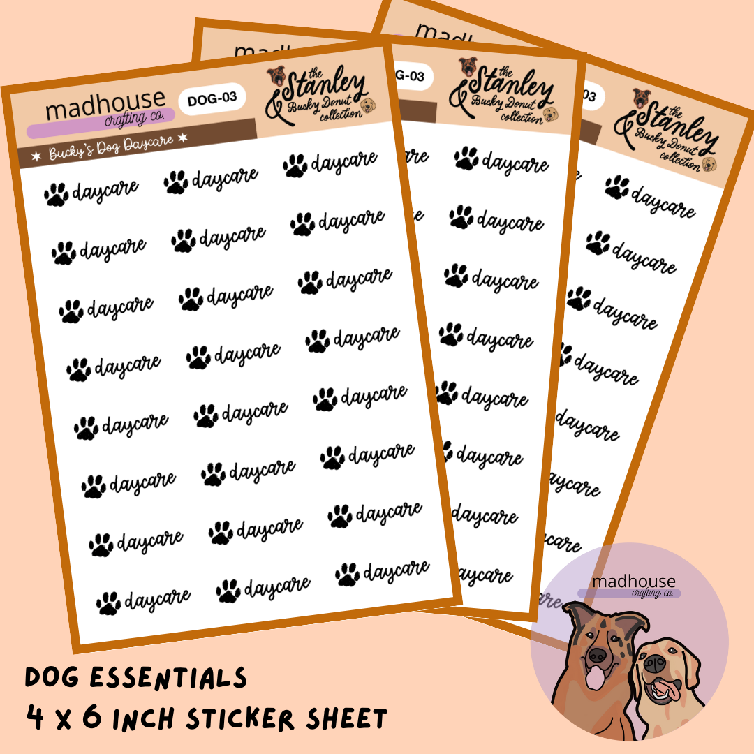 Dog Daycare | 4x6 Sticker Sheet | the Stanley & Bucky Donut Collection