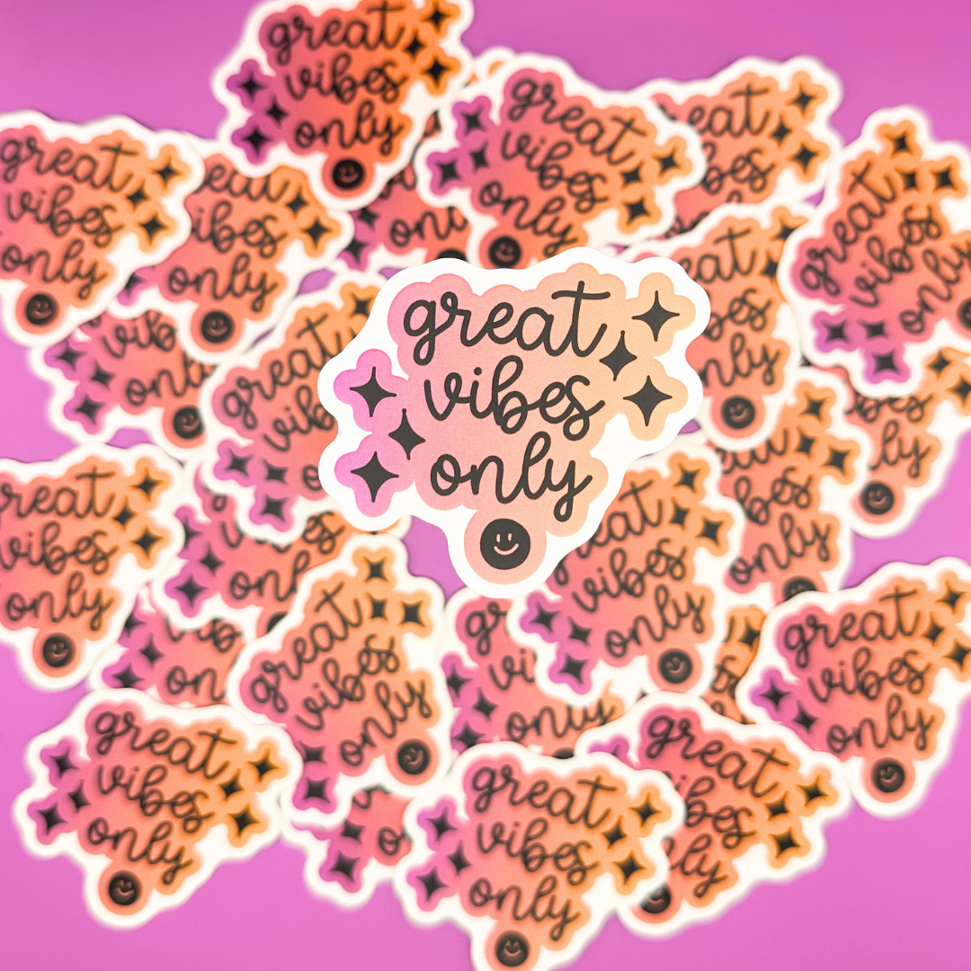 *CLOSEOUT* Great Vibes Only - Die Cut Vinyl Sticker