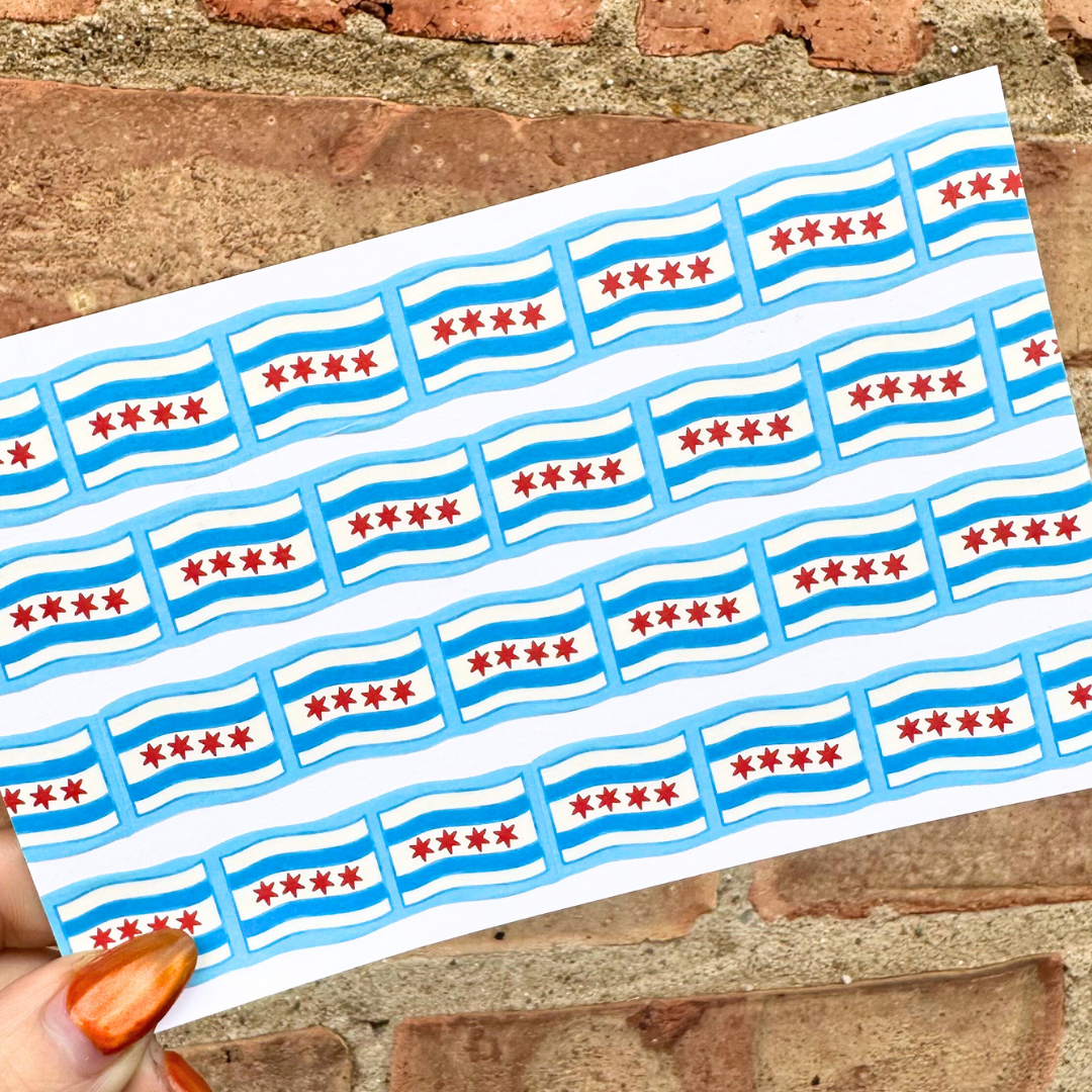 Chicago Flag 20mm Die Cut Washi Tape, the Chicago Collection by Madhouse Crafting
