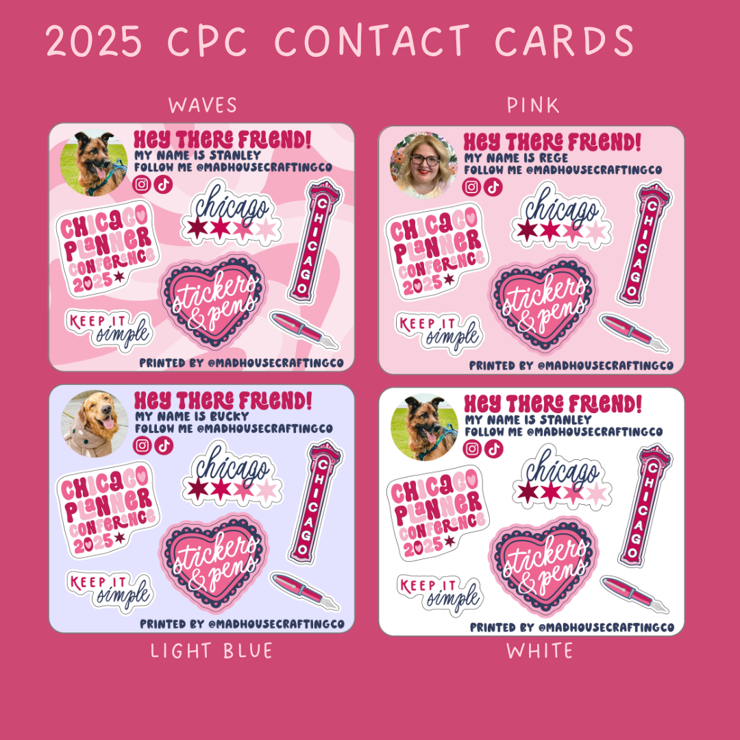 CPC 2025 - Contact Cards | 3.75 x 3.0 inch sticker sheets | Pack of 25 or 50. **READ DESCRIPTION**