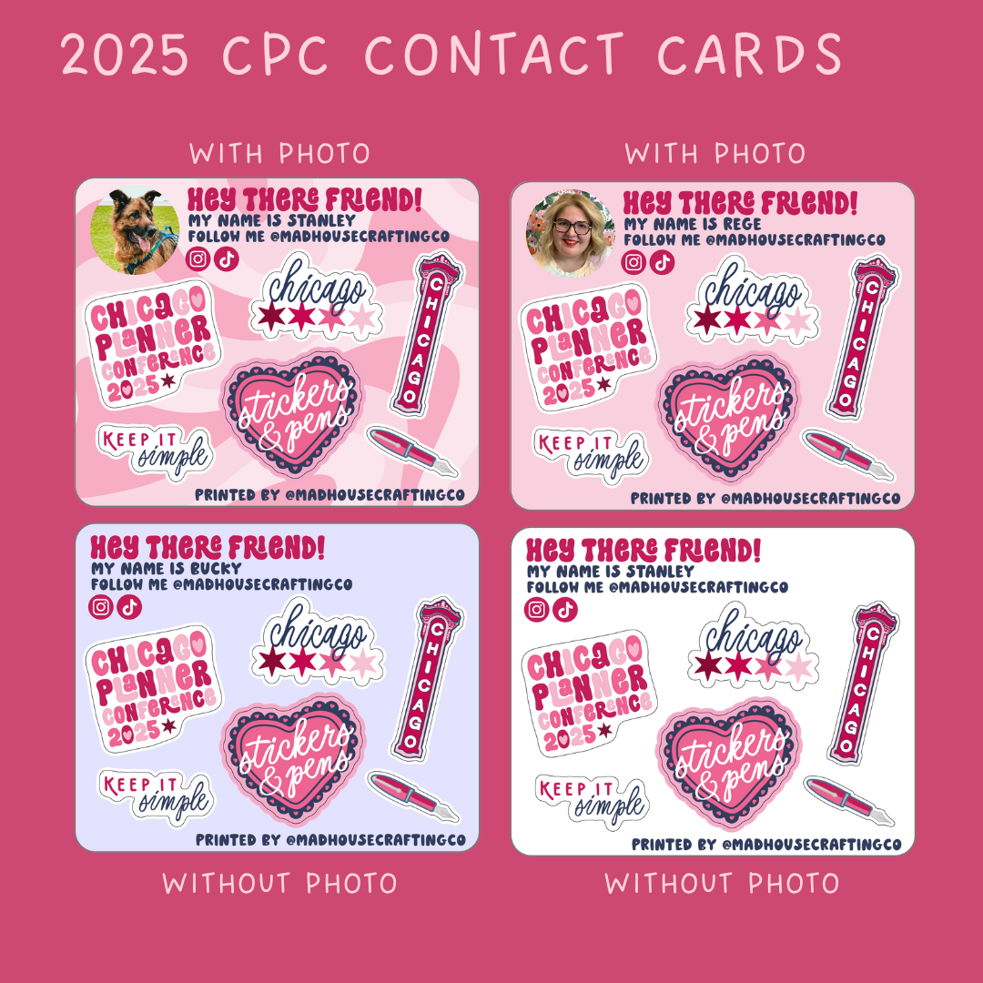 CPC 2025 - Contact Cards | 3.75 x 3.0 inch sticker sheets | Pack of 25 or 50. **READ DESCRIPTION**