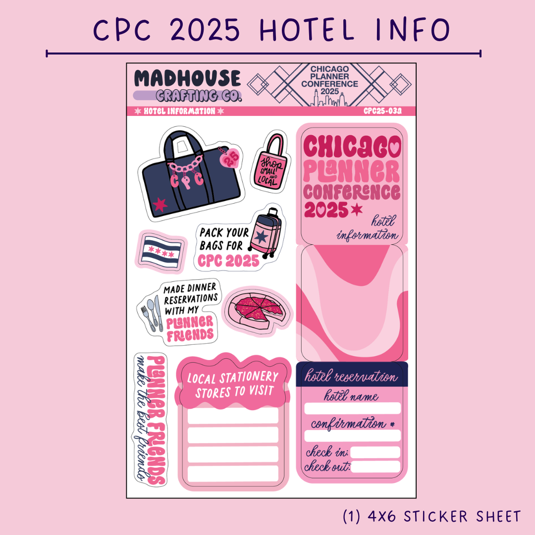CPC25 Hotel Travel Essentials - 4 x 6 in Sticker Sheet