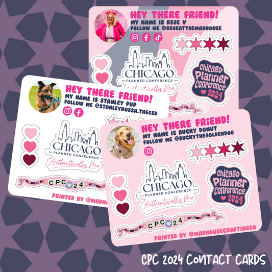 CPC 2024 - Contact Cards | 3.75 x 3.0 inch sticker sheets | Pack of 25 or 50. **READ DESCRIPTION**