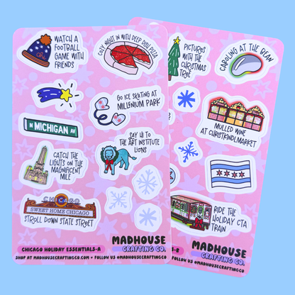 Chicago Holiday Essentials | two 4x6 sticker sheet set | The Chicago Collection