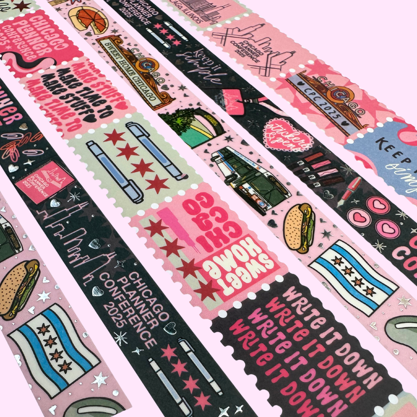 CPC 2025 Stamp Washi Roll Set  - (2) 25mm Rolls - 16 unique stamps