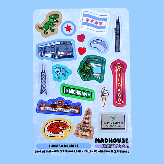 Chicago Doodles - 4x6 in Sticker Sheet