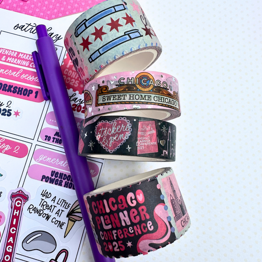 CPC 2025 BUY ALL WASHI BUNDLE - 2 washi rolls + 2 stamp washi rolls