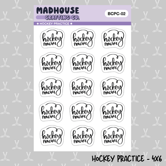 Hockey Practice - Decorative - 4x6 Sticker Sheet