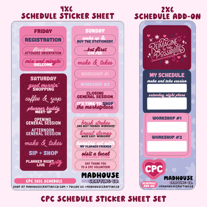BUY ALL CPC26 Sticker Sheet Sets - Countdown, Schedule, and Travel
