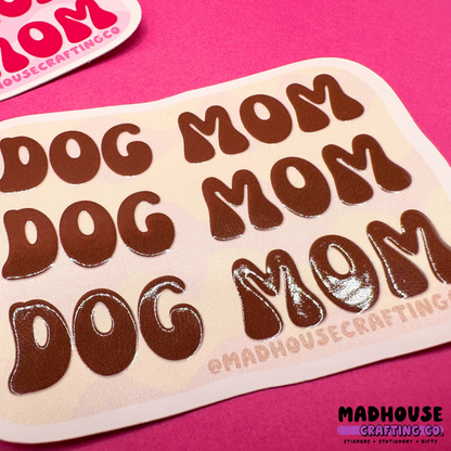 Dog Mom - Textured Vinyl Matte Sticker - Pink or Neutral