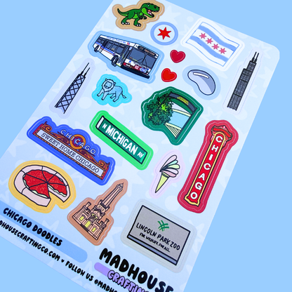 Chicago Doodles - 4x6 in Sticker Sheet