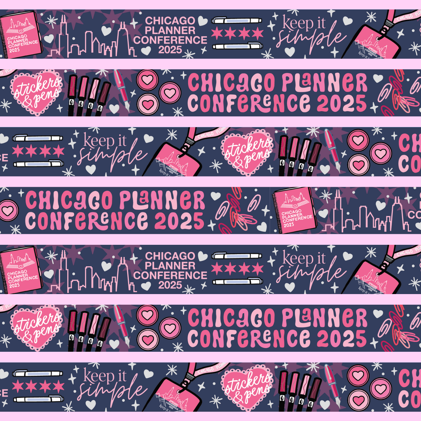 CPC 2025 Illustrated Washi Roll - 15mm with Silver Foil