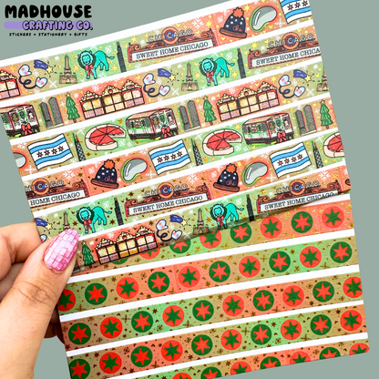 Six Point Stars (Holiday Edition) | Gold FOILED 15mm Washi Tape | the Chicago Collection