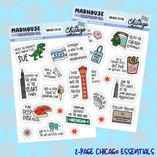 *UPDATED* Chicago Travel Essentials - 2-sheet 4 x 6 in Sticker Set