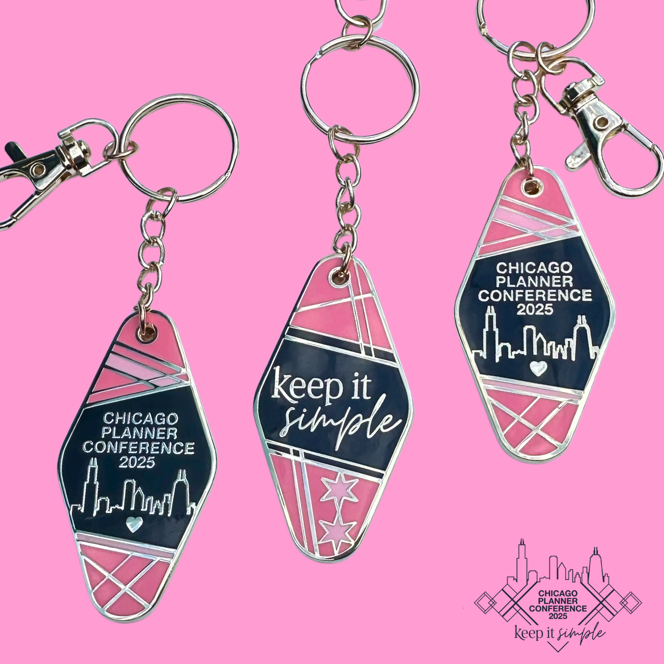 CPC25 Motel Style Keychain - Gold (Hard Enamel & Double Sided) - 2.36x1.18 inches