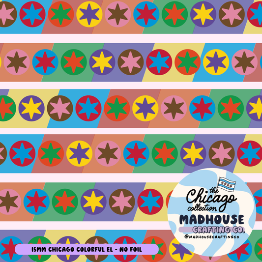 Chicago Colorful "El" Washi Tape - 15mm - No Foil