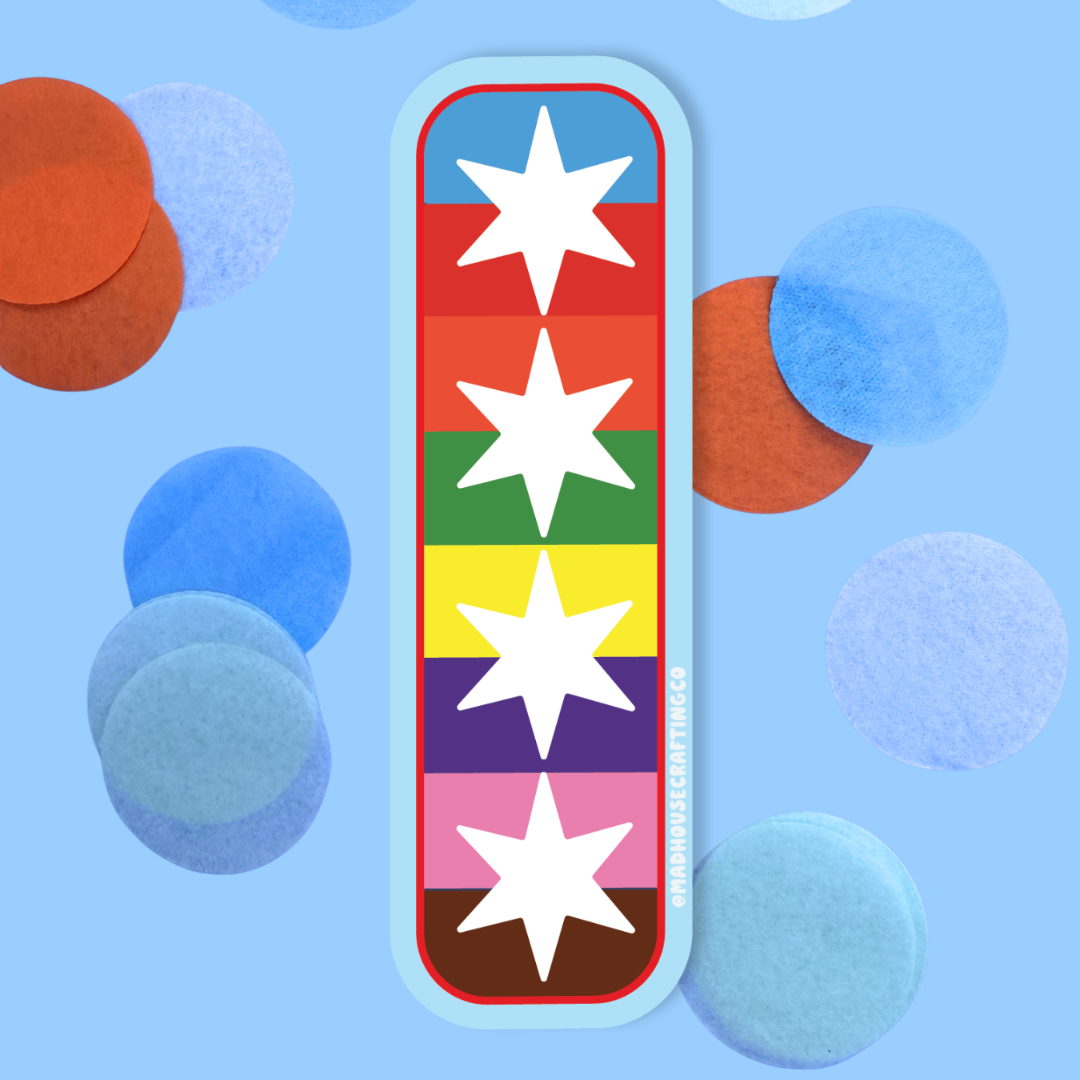 Chicago "L" Stars  - White Matte Vinyl Sticker