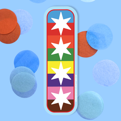 Chicago "L" Stars  - White Matte Vinyl Sticker
