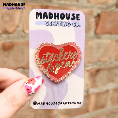 Stickers & Pens  - Hard Enamel Gold Pin