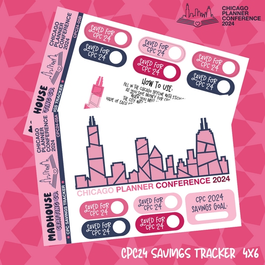 CPC24 Chicago Skyline Tracker - 2-sheet 4 x 6 in Sticker Set