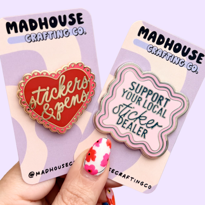 Stickers & Pens  - Hard Enamel Gold Pin