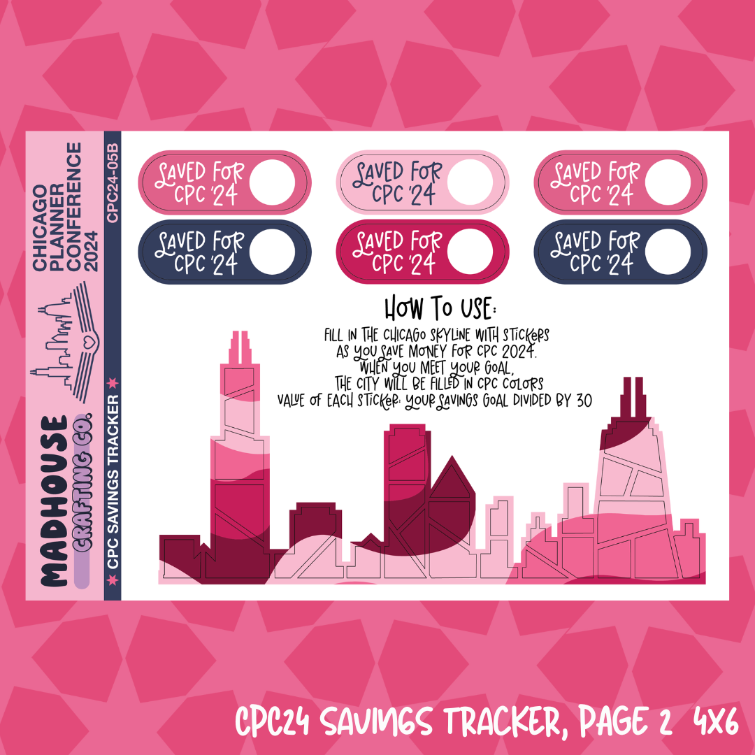 CPC24 Chicago Skyline Tracker - 2-sheet 4 x 6 in Sticker Set