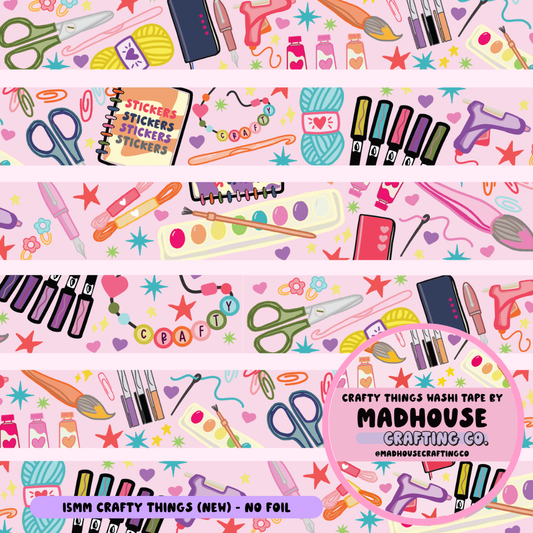 Crafty Things - 15mm Illustrated Washi Roll - No foil