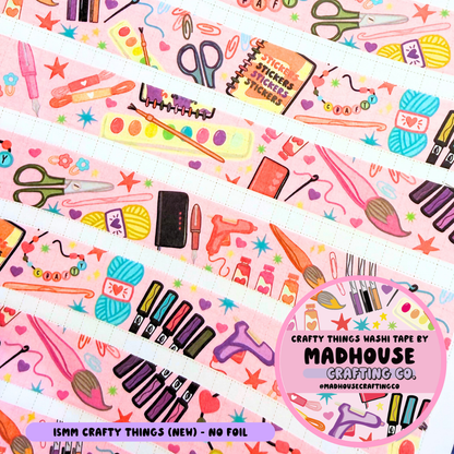 Crafty Things - 15mm Illustrated Washi Roll - No foil