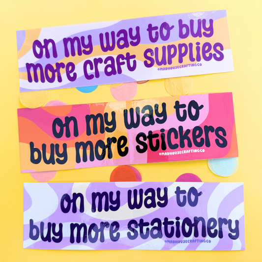 "On My Way" Bumper Stickers - 8 x 2.75 inches