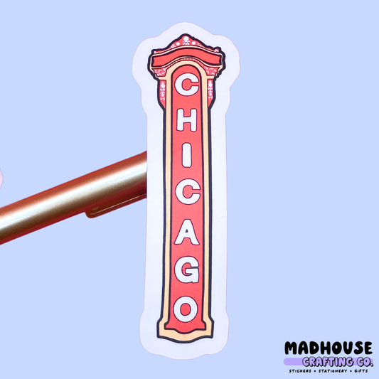 Chicago on State -  White Matte Vinyl Sticker