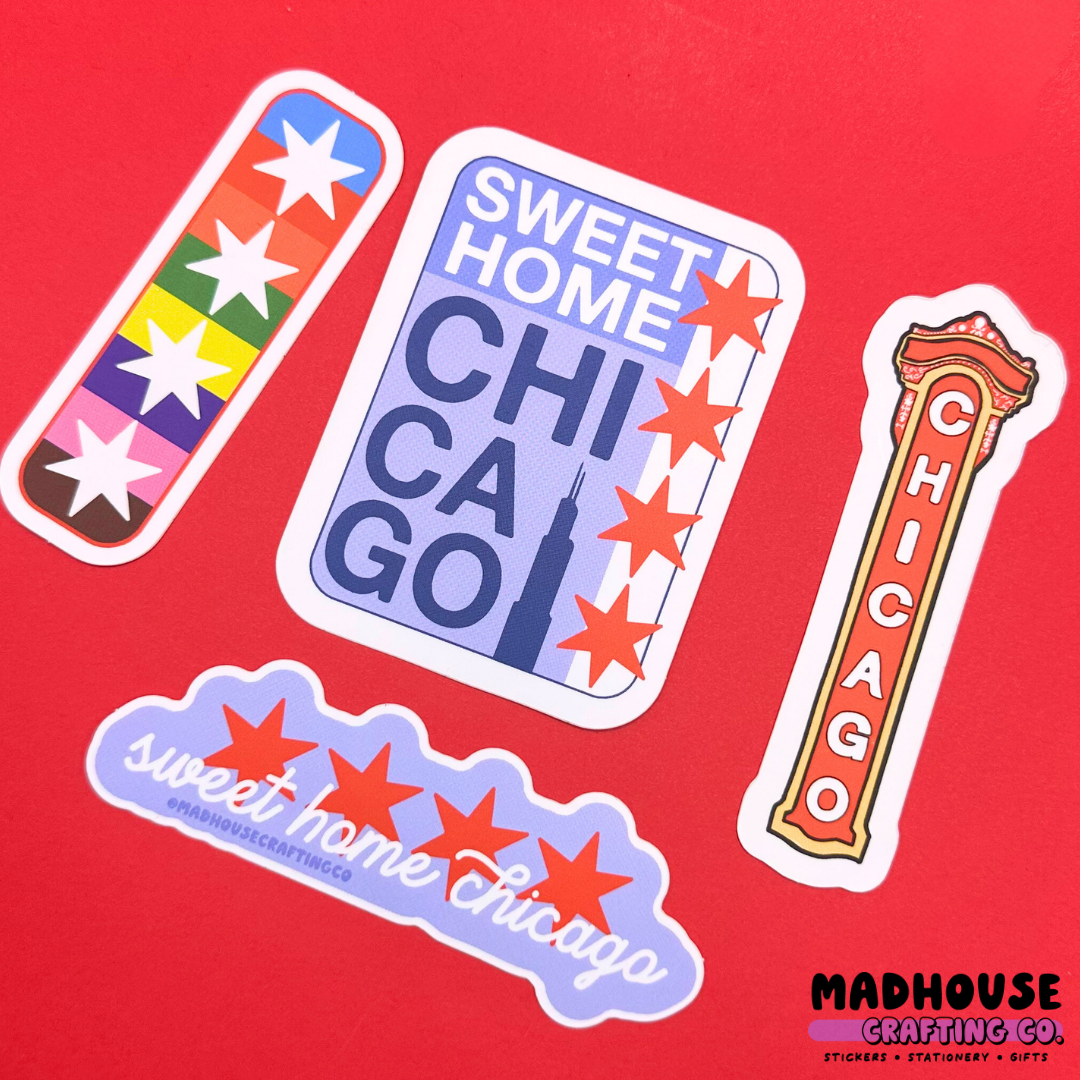 Chicago on State -  White Matte Vinyl Sticker