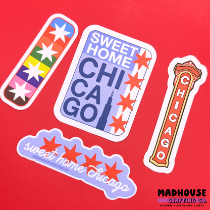 Chicago "L" Stars  - White Matte Vinyl Sticker