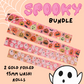 SPOOKY WASHI BUNDLE Spooky Ghosts & Silly Pumpkins | TWO 15mm gold foiled washi rolls