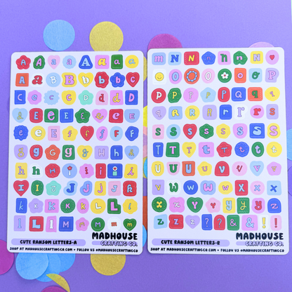 Ransom Alphabet Letters and Numbers Sticker Sheet Sets - 4x6 - Matte Vinyl