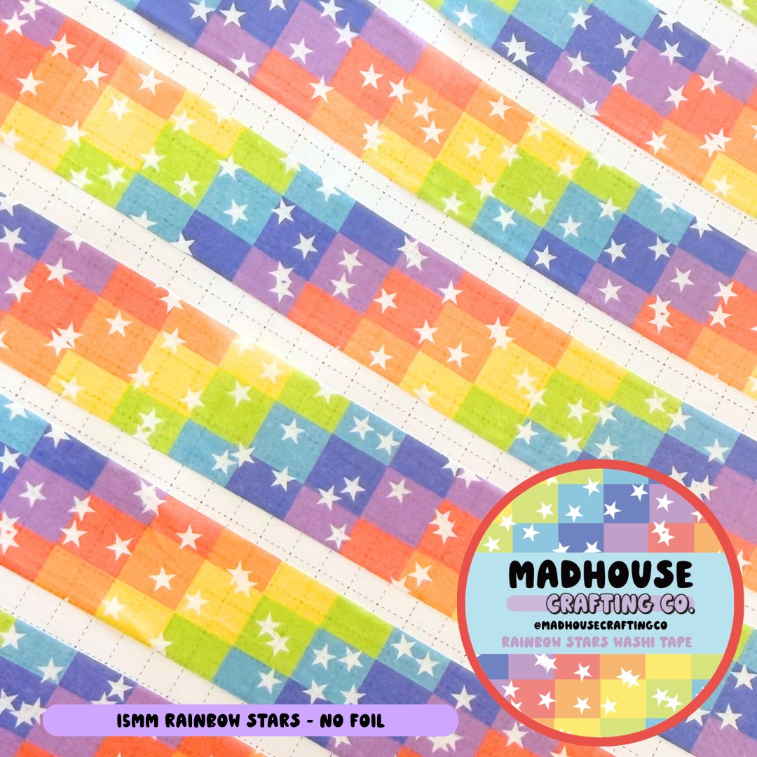 Rainbow Stars - Washi Roll - 15mm - No Foil