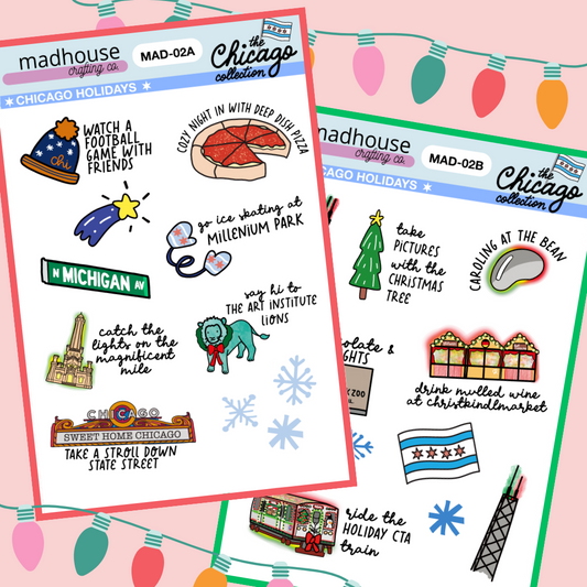 Chicago Holiday Essentials | 4x6 sticker sheet set | The Chicago Collection