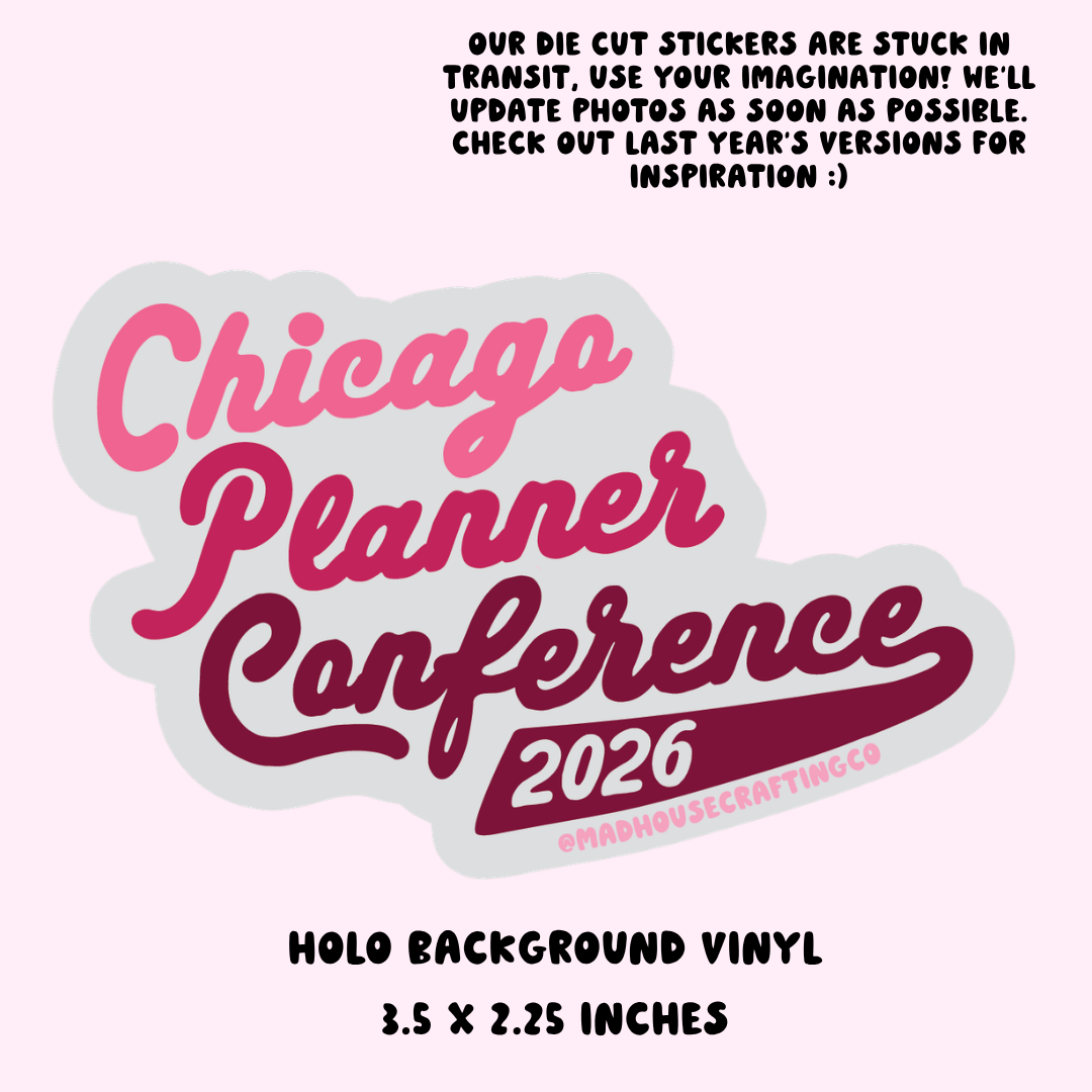 CPC26 Varsity - Holographic Glossy Vinyl Die Cut Sticker - 3.5 x2.25 inches
