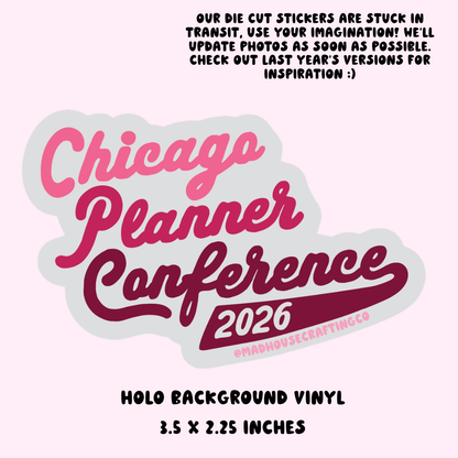 CPC26 Varsity - Holographic Glossy Vinyl Die Cut Sticker - 3.5 x2.25 inches