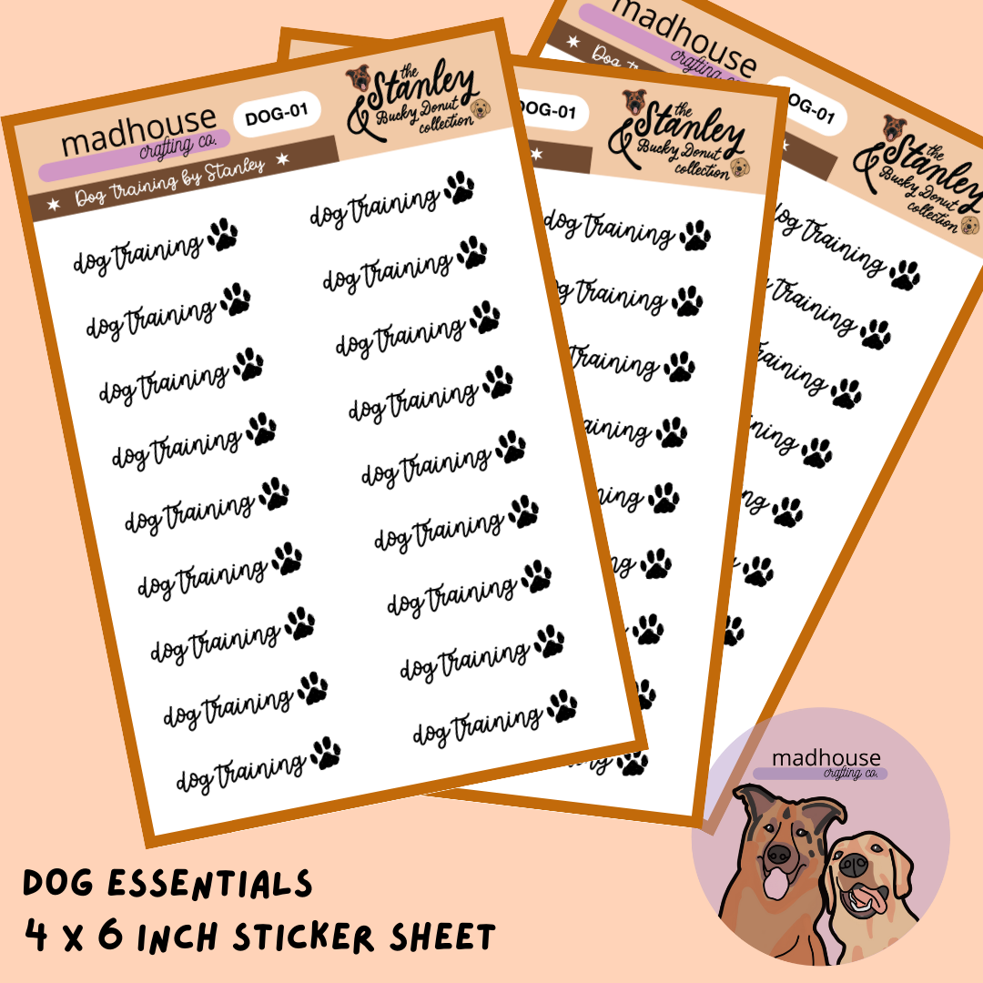 Dog Training | 4x6 Sticker Sheet | the Stanley & Bucky Donut Collection