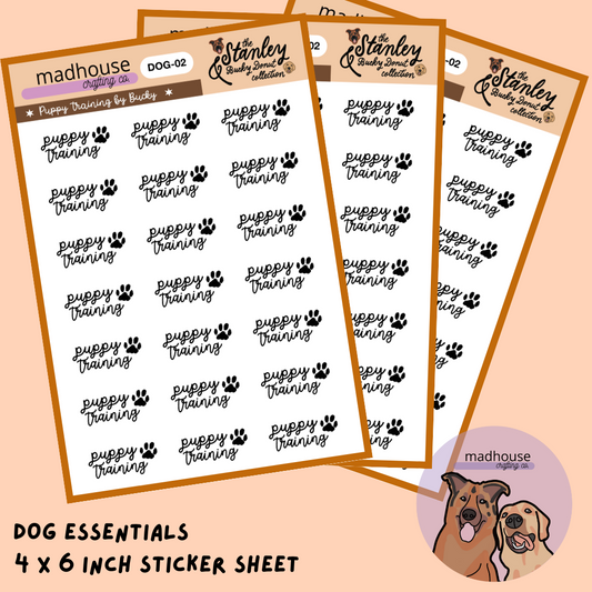 Puppy Training | 4x6 Sticker Sheet | the Stanley & Bucky Donut Collection
