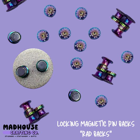 Locking Magnetic Pin Backs (Rad Backs) - TURN ANY PIN INTO A MAGNET!