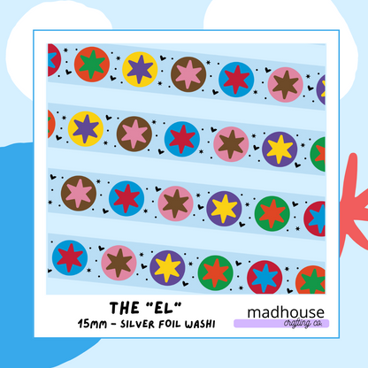 The "El" - Silver Foil Washi Tape, the Chicago Collection - 15mm