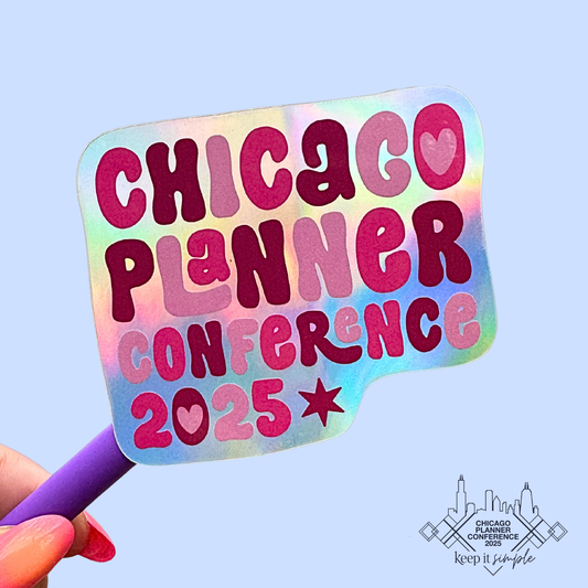 CPC25 Groovy - Holographic Glossy Vinyl Die Cut Sticker - 3.5 x2.5 inches