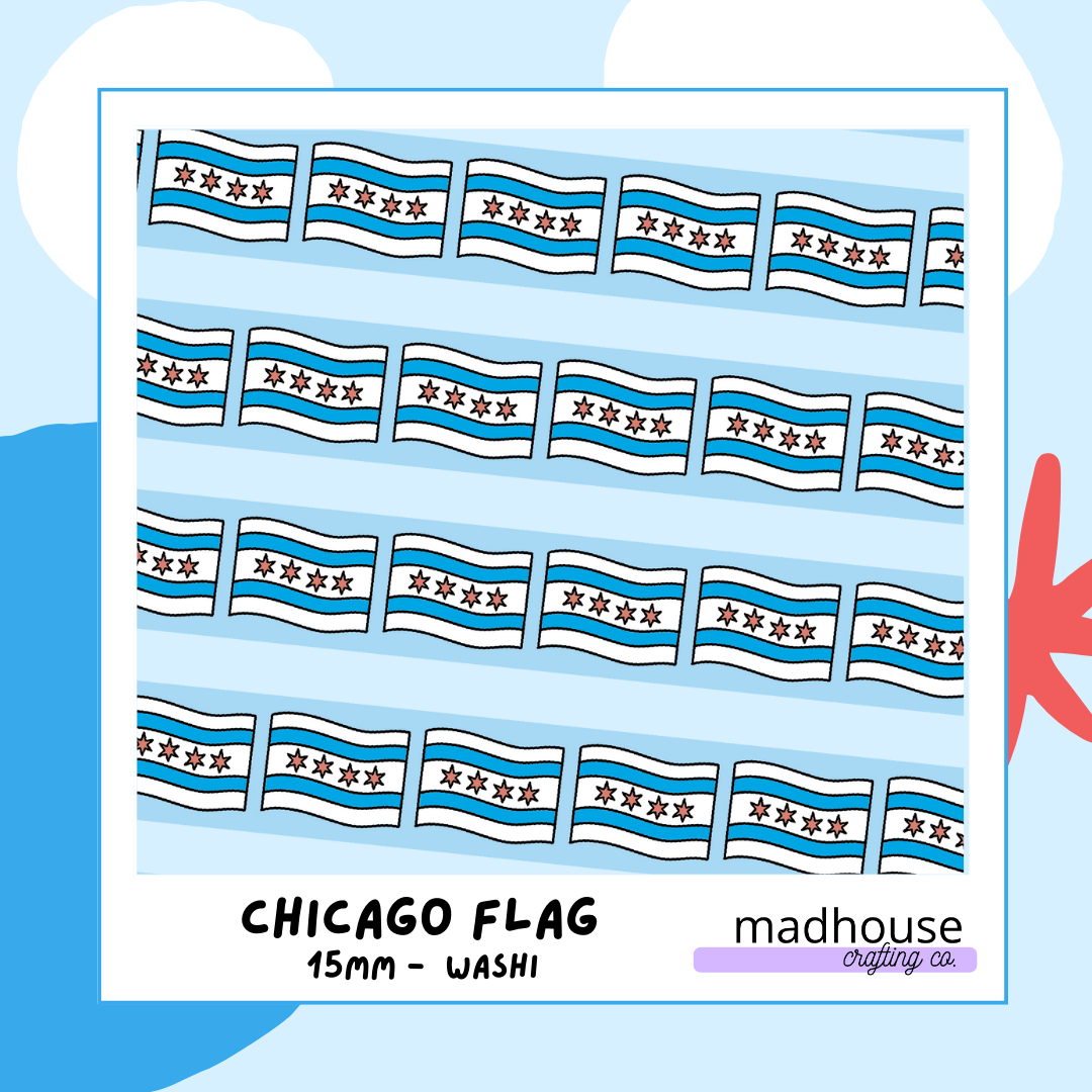 Chicago Flag Washi Tape, the Chicago Collection by Madhouse Crafting