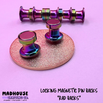 Locking Magnetic Pin Backs (Rad Backs) - TURN ANY PIN INTO A MAGNET!