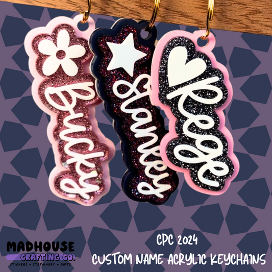 CPC24 Custom Glitter Acrylic Name Keychains