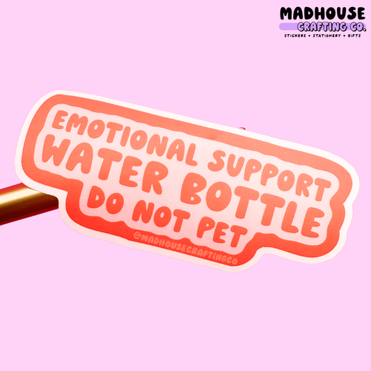 Emotional Support Water Bottle (2.0) - White Matte Vinyl Sticker